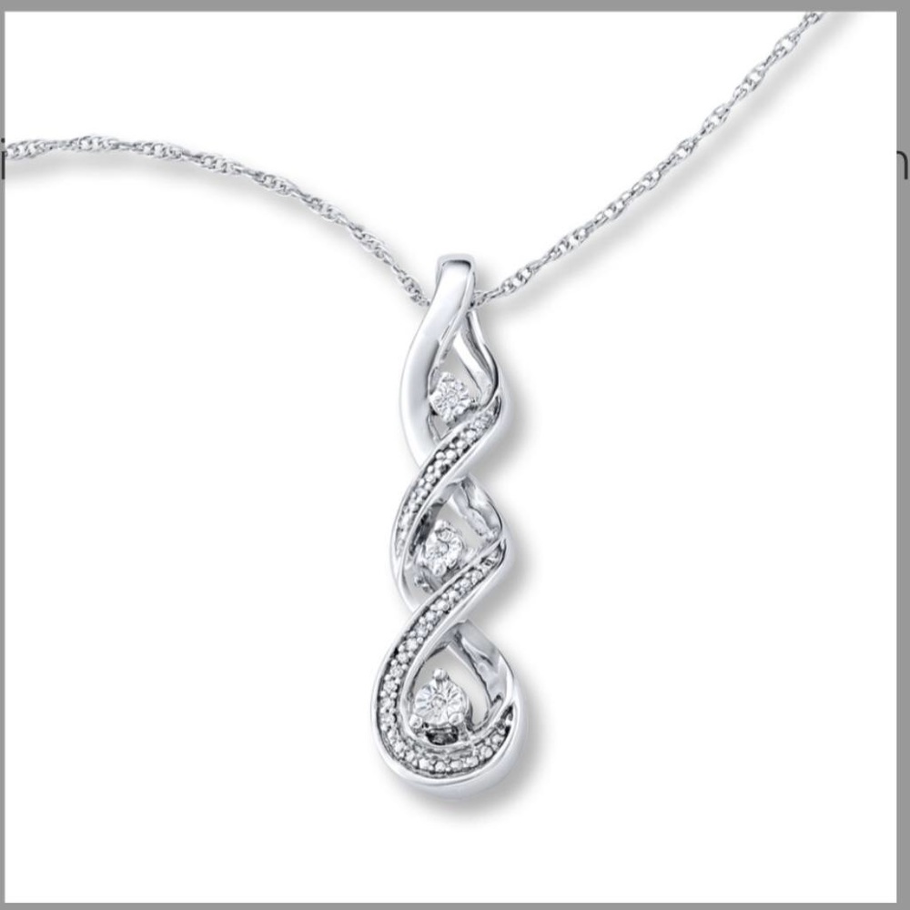 Kay Jewelers diamond accent silver necklace.